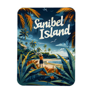 Ímã Sanibel Island Beach Vintage