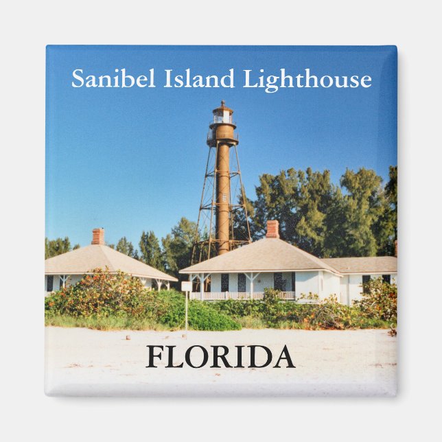 Imã Sanibel Island Lighthouse, Flórida Magnet (Frente)