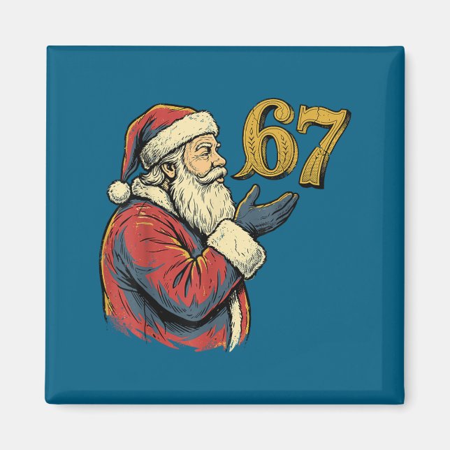 Imã Santa 67 Number Funny Christmas Meme Se  (Frente)