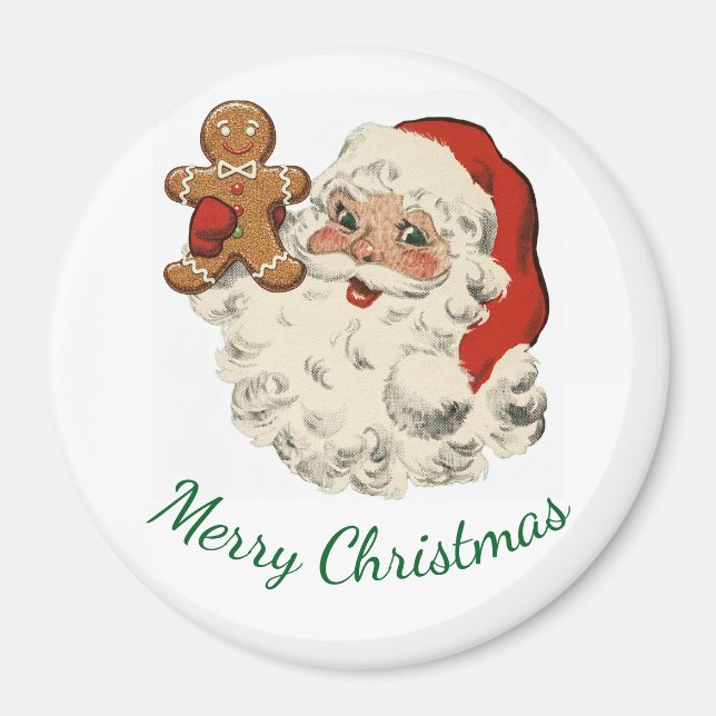 Imã Santa And Gingerbread Man Magnet (Frente)