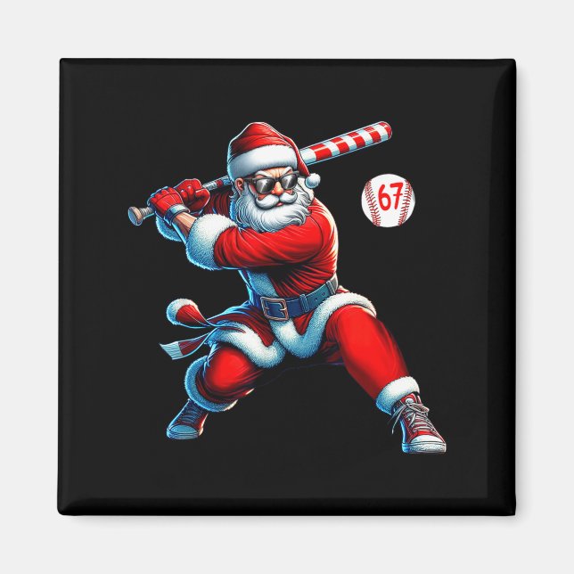 Imã Santa Baseball Six Seven 6 7 Meme Christmas Men Bo (Frente)