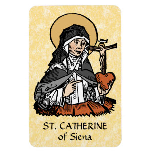 Ímã Santa Catarina de Siena com Coração com Crucifixo