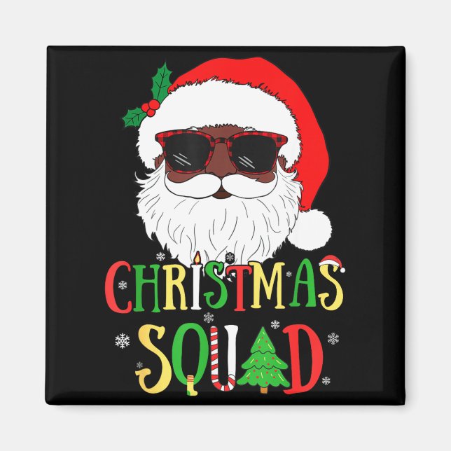 Imã Santa Christmas Squad Black Men African American P (Frente)