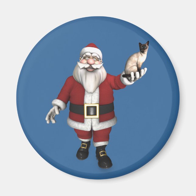 Imã Santa Claus ama Gatos Siameses (Frente)