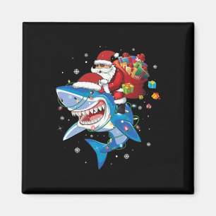 Imã Santa Claus Andando De Tubarão Feliz Natal Xma