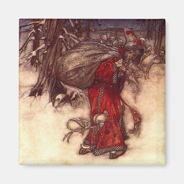 Imã Santa Claus Arthur Rackham (Frente)