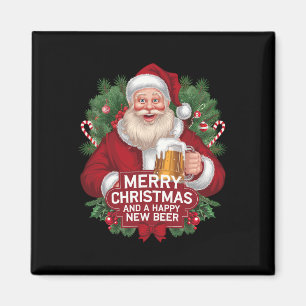 Imã Santa Claus Beer Beer Beer Dava Feliz Natal Happ