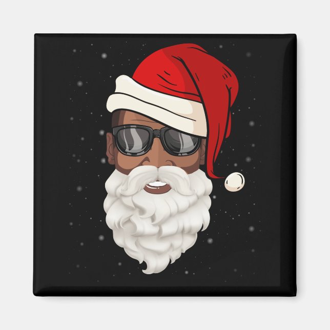 Imã Santa Claus Black Xmas Papai noel Afro-Americano (Frente)