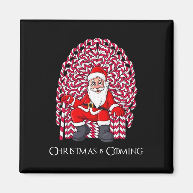 Imã Santa Claus Candy Cane Joga Meninas de Natal (Frente)