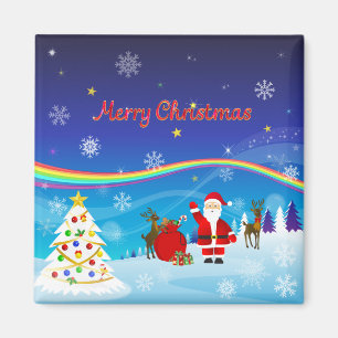 Imã Santa Claus e Reindeer
