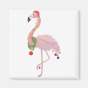 Imã santa claus flamingo
