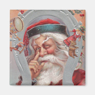 Imã Santa Claus Horserradura Frame Magnet