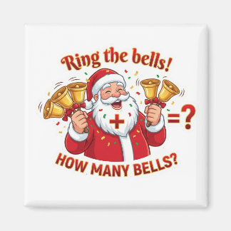 Imã Santa Claus Jingle Bells Addition Math Game Magnet