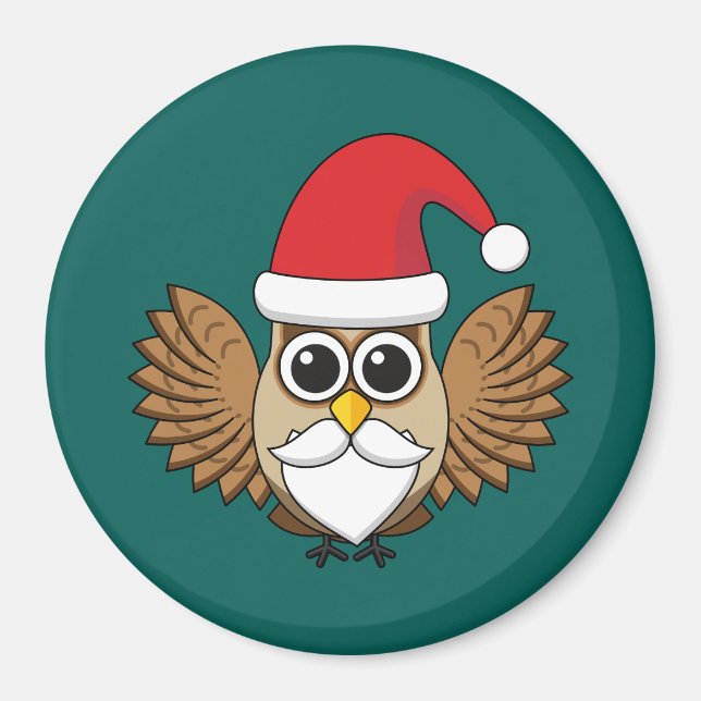 Imã Santa Claus Owl (Frente)