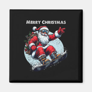 Imã Santa Claus Snowboard Felry Natal Ho