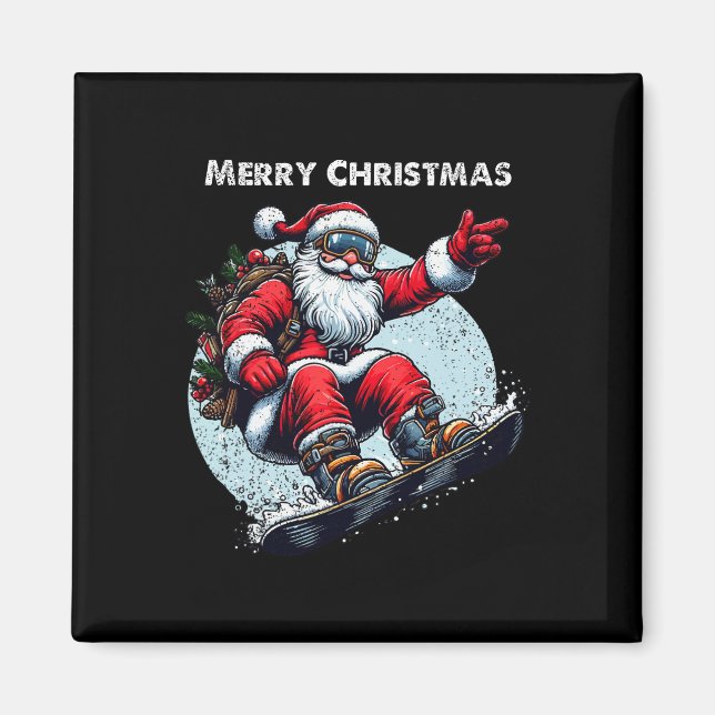 Imã Santa Claus Snowboard Felry Natal Ho (Frente)