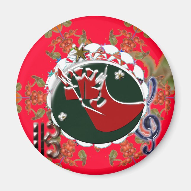 Imã Santa Claus Sock Red (Frente)