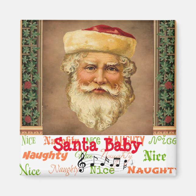 Imã Santa Claus Vintage Magnet (Frente)