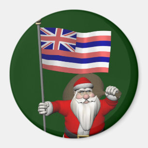 Imã Santa Claus With Ensign Of Hawaii