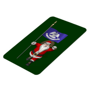 Ímã Santa Claus With Ensign Of Louisiana