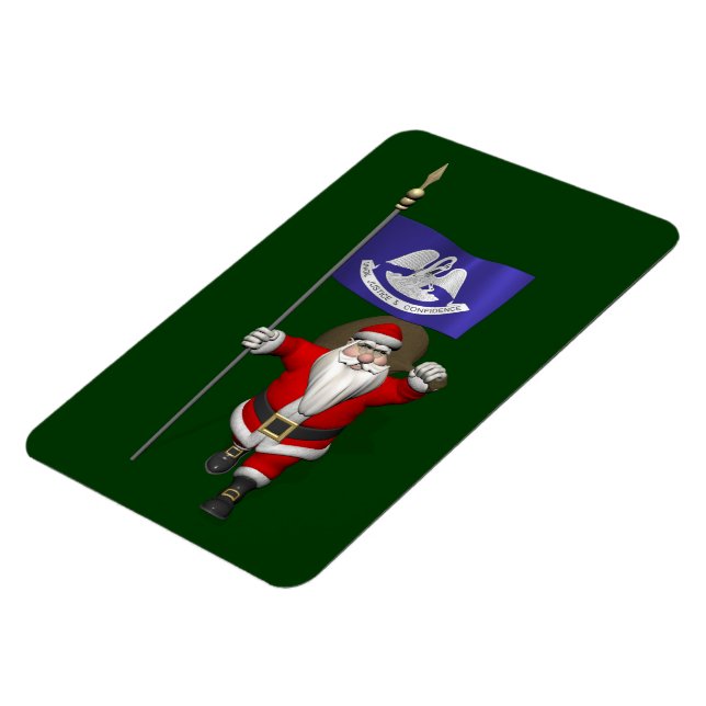 Ímã Santa Claus With Ensign Of  Louisiana (Left Side)