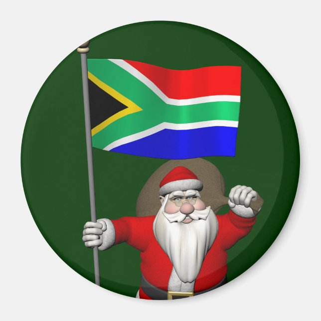 Imã Santa Claus With Ensign Of South Africa (Frente)