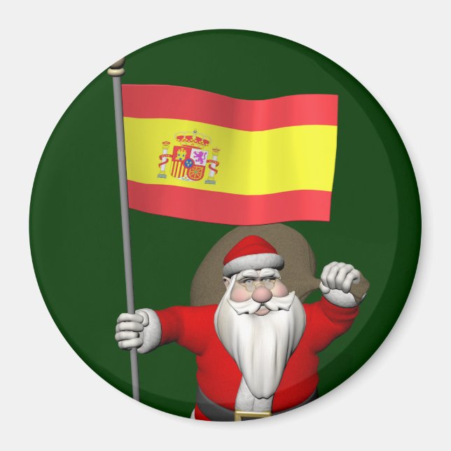 Imã Santa Claus With Ensign Of Spain (Frente)