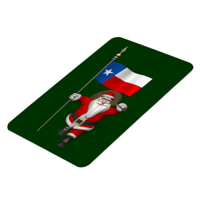 Ímã Santa Claus With Ensign Of Texas (Left Side)