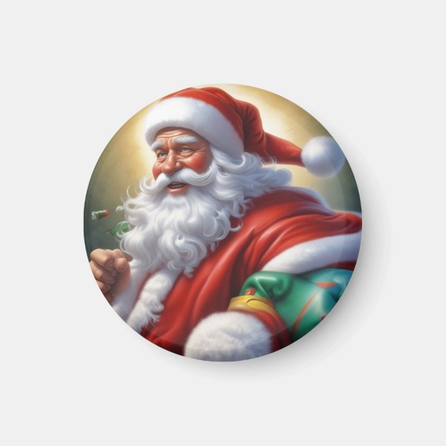 Imã Santa Clause Feliz Feliz ano novo de Natal (Frente)