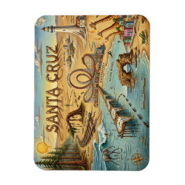 Ímã Santa Cruz Pop Art Map – Bold Coastal Landmark