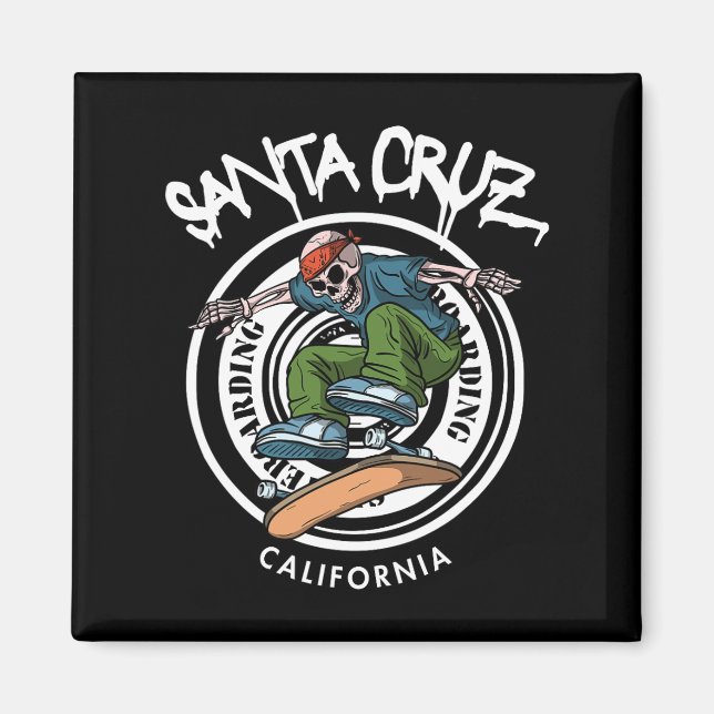 Imã Santa Cruz Skater Laid Back California Skeleton Sk (Frente)