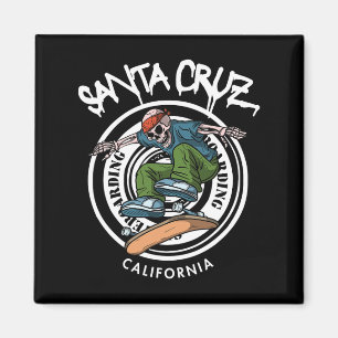 Imã Santa Cruz Skater Relaxado Esqueleto Califórnia Sk