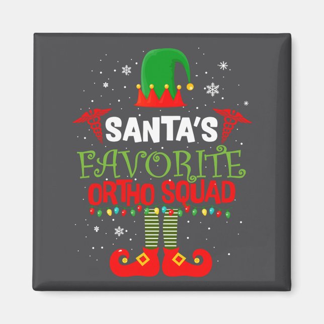 Imã Santa Favorite Ortho Squad Elf Orthodontist Christ (Frente)