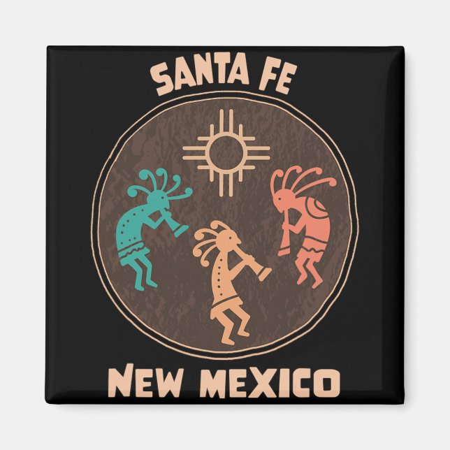 Imã Santa Fe New Mexico Kokopelli Vacation Souvenir  (Frente)