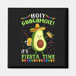 Imã Santa Guacamole, é Fiesta Time T Shirt para Homens