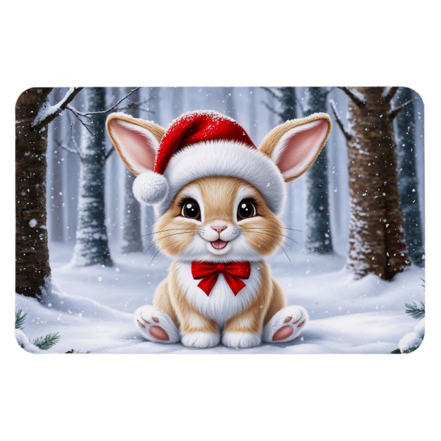 Ímã Santa Hat Bunny Magnet (Horizontal)