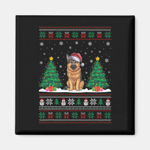 Imã Santa Hat German shepherd Cachorro Natal Luzes De
