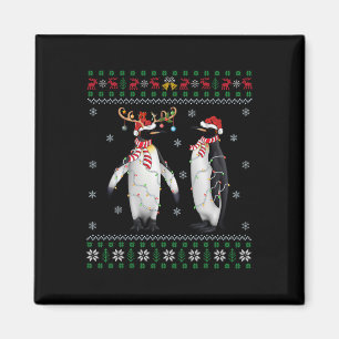 Imã Santa Hat Penguin Bird Xmas Iluminando Pinguim Fei