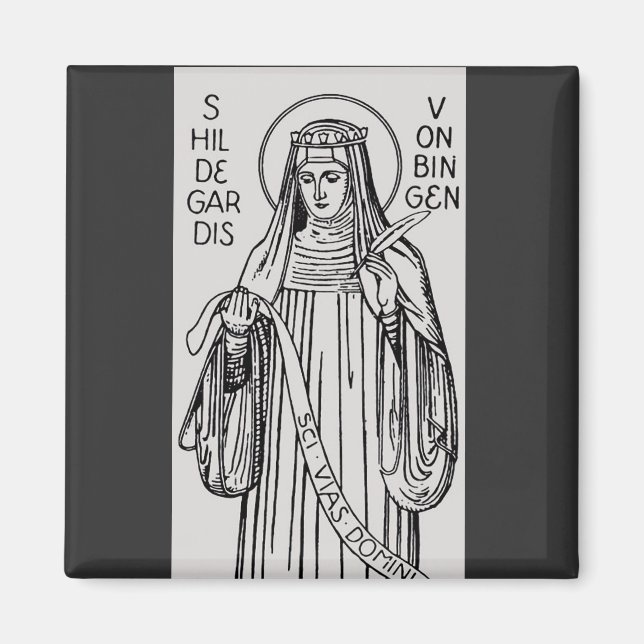 Imã Santa Hildegarda de Bingen Mística Medieval (Frente)