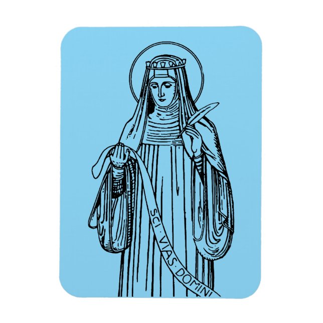 Ímã Santa Hildegarda de Bingen Mística Medieval (Vertical)