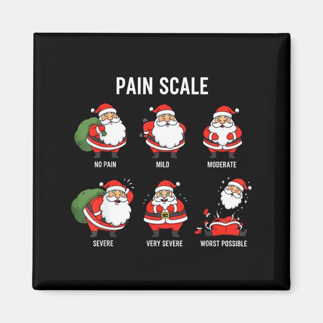 Imã Santa Pain Scale Funny Christmas Design For Nurse  (Frente)