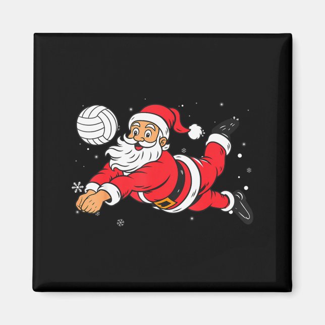 Imã Santa Playing Volleyball Christmas Pajama Cool Srt (Frente)