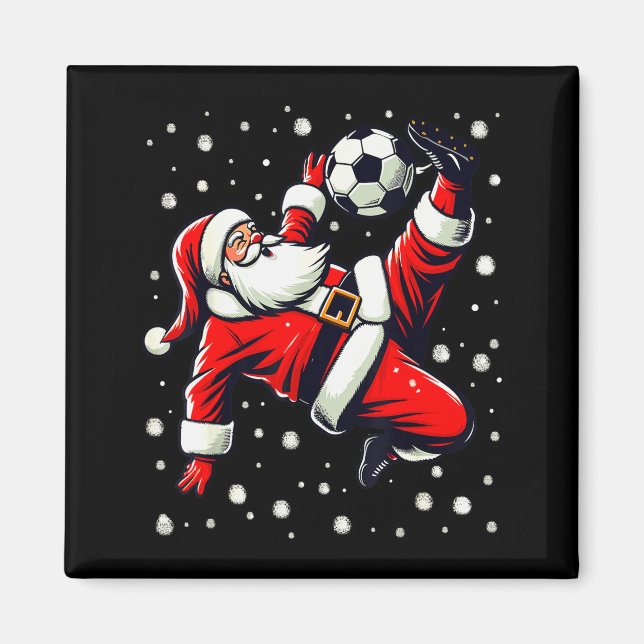 Imã Santa Plays Soccer Bicycle Kick, Christmas Women M (Frente)