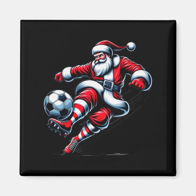 Imã Santa Plays Soccer Christmas Srts Women Men Kids  (Frente)