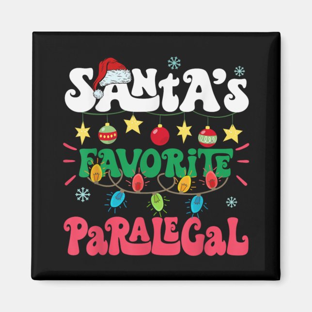 Imã Santa S Favorite Paralegal Funny Santa Xmas Light  (Frente)