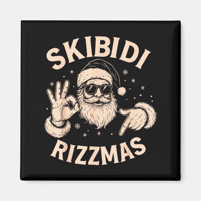 Imã Santa Six Seven Meme 67 Hands Sign Rizz Skibidi Ri (Frente)