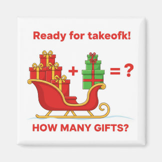 Imã Santa Sleigh Christmas Gifts Math Addition Game Ma