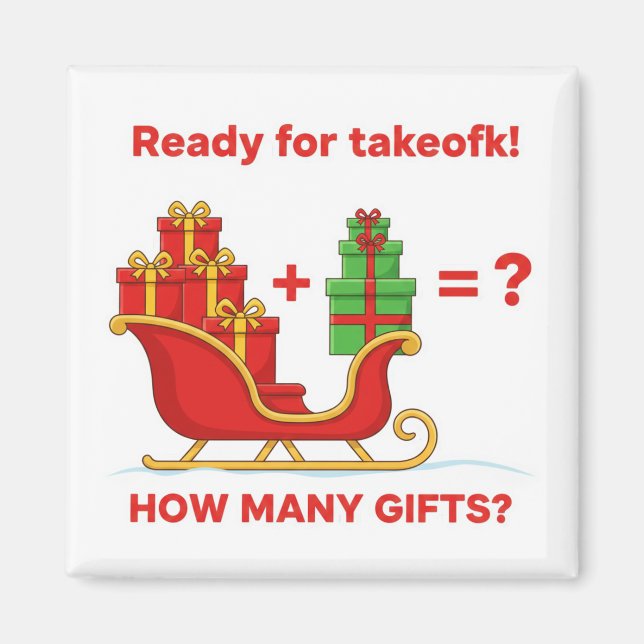 Imã Santa Sleigh Christmas Gifts Math Addition Game Ma (Frente)