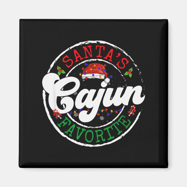 Imã Santa's Favorite Cajun Christmas Pajama Family Mat (Frente)