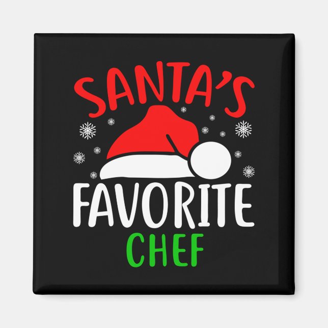 Imã Santas Favorite Chef Funny Christmas Xmas Santa Lo (Frente)